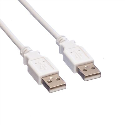Kábel USB 2.0 A-A M/M 3m, High Speed, biely