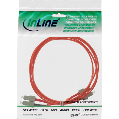 Fiber kábel SC-SC, 0.5m Duplex OM2(50/125µm), LSOH, 2mm, oranžový