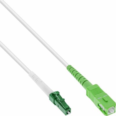 Fiber kábel LC/APC-SC/APC, 30m Simplex OS2(9/125µm), LSOH, 3mm, biely