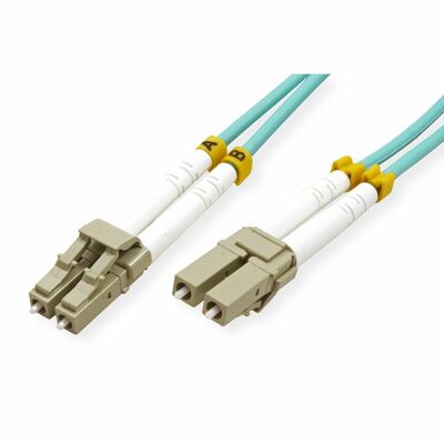 Fiber kábel LC-LC, 10m Duplex OM3(50/125µm), 2.8mm, tyrkysový