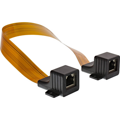 Adaptér RJ45 F/F 0.3m (káblová spojka), netienený, plochý cez okno/dvere