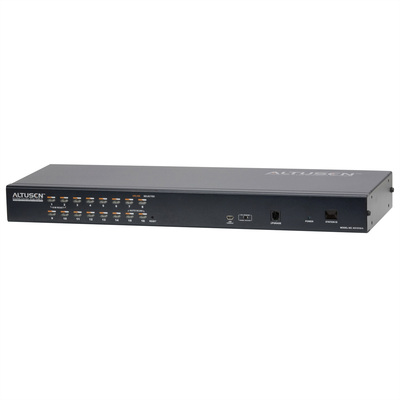 KVM switch/prepínač cez IP, 16PC, 32 remote users, 1 local, VGA, PS2+USB, HotKeys, OSD, Pushbutton