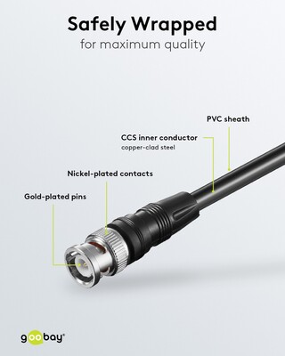 Kábel BNC-BNC M/M 3m, 50 Ohm, RG58, čierny