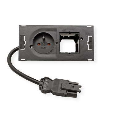 DUE 1xUTE 230V, 1xCustom, 0.2m kábel 1.5mm², GST18, čierna