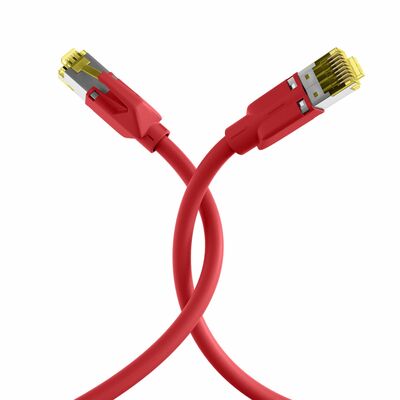S/FTP (PiMF) Patchkábel LSOH 1.5m cat.7, červený, Cu, Dätwyler 7702 Flex s TM31