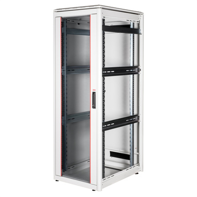 19" Rack na podlahu 36U, 1786x600x800mm (HxWxD), PRO, sklenené dvere, sivý
