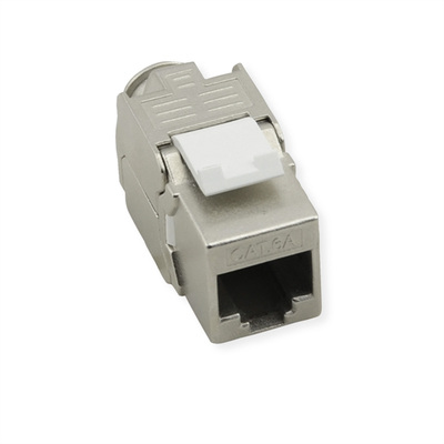 Konektor Keystone cat.8.1, tienený, strieborný, beznástrojový (toolless), SLIM