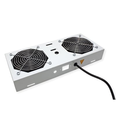 19" Ventilačná jednotka, 2 vetráky, pre nástennú skrinku, sivá
