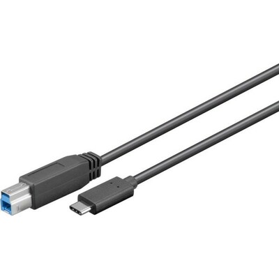 Kábel USB 3.1 Typ C CM/BM(3.0) 1m, Super Speed, čierny