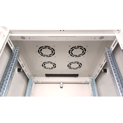 19" Rack na podlahu 22U, 1125x600x600mm (HxWxD), BASIC, sklenené dvere, sivý