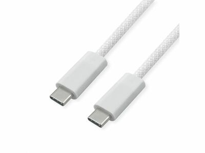 Kábel USB 4 Gen 3x2, Typ C CM/CM 2m, 40Gbps, PD 240w 48V5A, oplet, biely