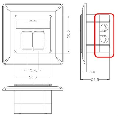 BOX STP pod omietku, cat.6a - 2 konekt., biely