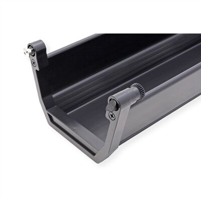 Káblový organizér, žľab na káble pod stôl, plast (ABS), 449x182x118mm (DxHxV), čierny