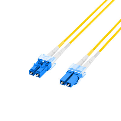 Fiber kábel LC-LC, 15m Duplex OS2(9/125µm), LSOH, 2mm, žltý