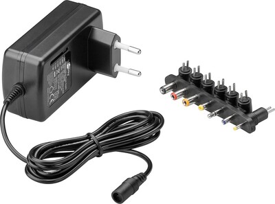 Adaptér NTS 1500mA Univerzálny 9-24V, 24W, 1.6m kábel, konektory: DC, čierny