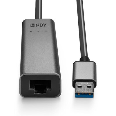 Adaptér USB 3.2 Gen 1 na RJ45 (2.5 Gigabit Ethernet), 13cm, čierny/sivý