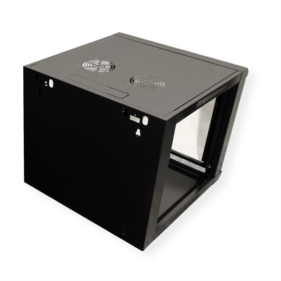 19" Rack na stenu 9U, čierny, 505x570x450 mm (HxWxD), odnímateľné bočnice §§