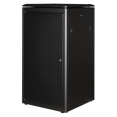 19" Rack na podlahu 22U, 1164x600x600mm (HxWxD), PRO, sklenené dvere, čierny