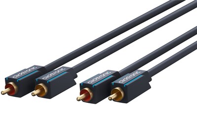 Kábel Cinch 2x audio M/M 0.5m, modrý, pozl. konektor, ClickTronic