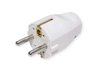 Konektor elektrikársky vidlica 230V biely HQ CEE7/7