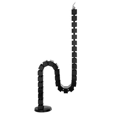 Káblový organizér CUBE "chrbtica", 4 komorový, 128cm, montáž k stolu, čierny