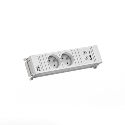 Power Frame 2xUTE 230V, nabíjačka (USB A + USB C), 0.2m kábel 1.5mm², GST18, biely