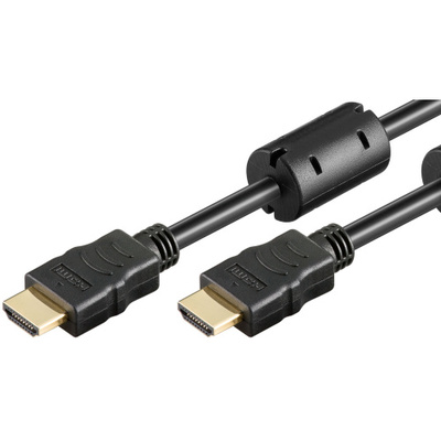 Kábel HDMI M/M 2m, High Speed+Eth, 4K@30Hz, HDMI 1.4, G pozl. kon., čierny, feritový filter