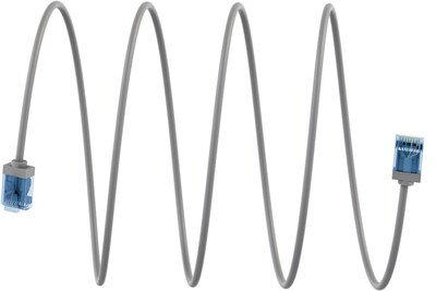 UTP Patchkábel LSOH TPE 10m cat.6a, sivý, slim, Cu, Flex Cable, Eco obal