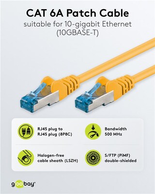 S/FTP (PiMF) Patchkábel LSOH 3m cat.6a, žltý, Cu