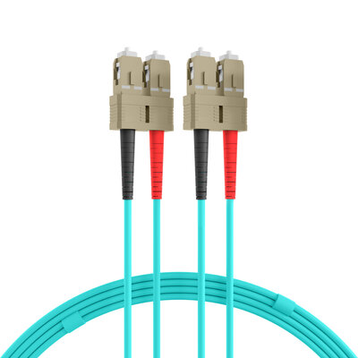 Fiber kábel SC-SC, 15m Duplex OM3(50/125µm), LSOH, 3mm, tyrkysový
