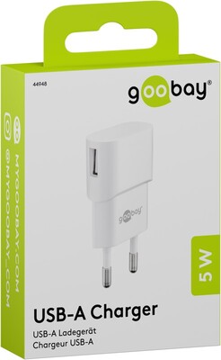 Nabíjačka USB 230V 1port, 1xUSB A, 1A, 5W, biela