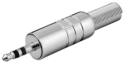 Konektor 3.5mm stereo, samec, kovový, 10ks/bal