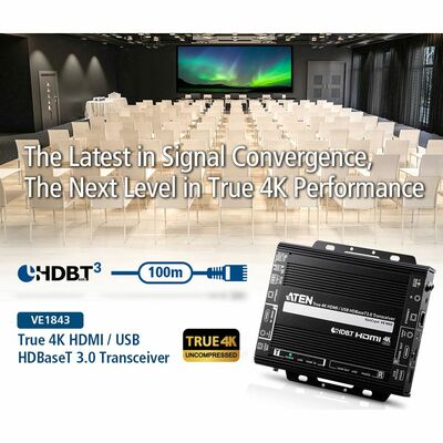 Predĺženie HDMI cez TP do 100m, USB, Ethernet, IR, RS232, Audio, 4K@60Hz, TX/RX nastavenie, 1 KS