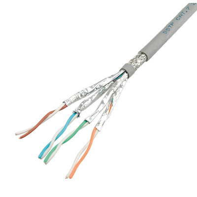 S/FTP (PiMF) drôt PVC 300m cat.6a, CPR Eca, AWG23, 500Mhz, 10GBase-T, sivý, meď