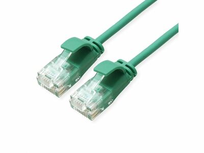 UTP Patchkábel LSOH TPE 0.15m cat.6a, zelený, slim, Cu, Flex Cable, Roline Green, Eco obal