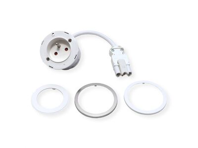 PIX 1xUTE 230V, 0.2m kábel 1.5mm², GST18, čierna + nerez krúžok v balení