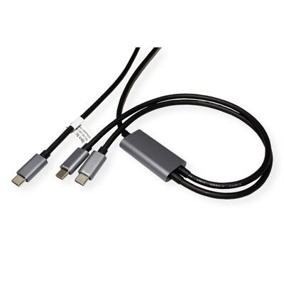 Kábel USB 2.0 Typ C CM/2xCM 1.85m, High Speed, Power Delivery 100w, čierny