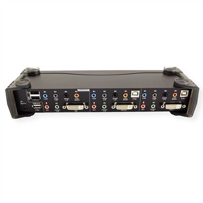 KVM switch/prepínač 2PC, DVI-D, USB, USB hub, audio 5.1, Hotkeys, Pushbuttons