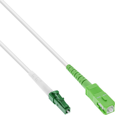 Fiber kábel LC/APC-SC/APC, 10m Simplex OS2(9/125µm), LSOH, 3mm, biely