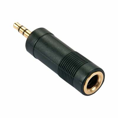 Adaptér 3,5mm stereo/6,35mm stereo M/F, Gold