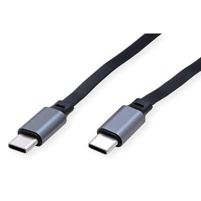 Kábel USB 2.0 Typ C CM/CM 1.2m, High Speed, Power Delivery 60w 20V3A, čierny, samonavíjací