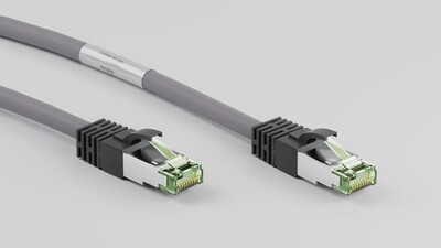 S/FTP (PiMF) Patchkábel LSOH 0.25m cat.8.1, sivý, Cu, 40GBit/s, 2000MHz