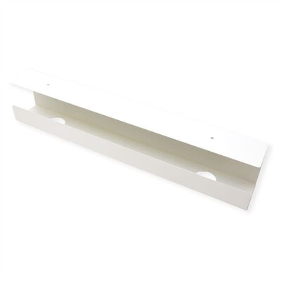 Káblový organizér, žľab na káble pod stôl, oceľ, 600x114x76mm (DxHxV), biely