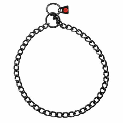 HS Obojok retiazkový, sťahovací, 2.5mm/60cm, malé oko, nerezová oceľ, čierny