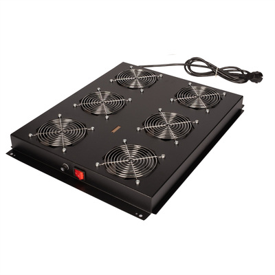 19" Ventilačná jednotka, stropná, 6 vetrákov, ON/OFF, pre serverový rack PRO, čierna, RAL9005