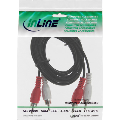 Kábel Cinch 2x audio M/M 20m, čierny
