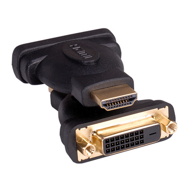 Adaptér HDMI/DVI M/F, priamy, 1920x1200@60Hz, čierny, pozl. konektor