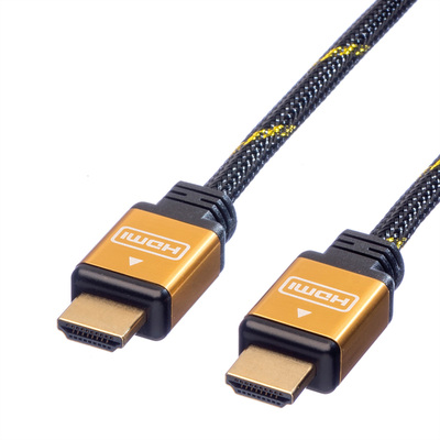 Kábel HDMI M/M 5m, High Speed, Gold, čierny