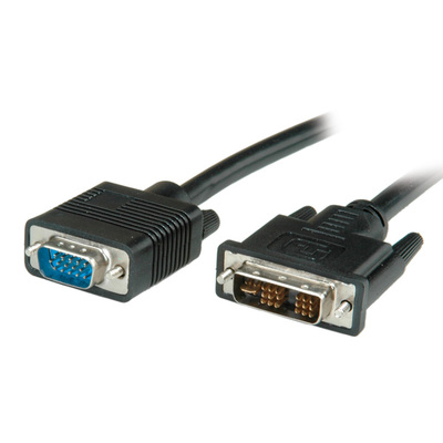 Kábel DVI-A/VGA M/M 3m, tienený, prepojovací, čierny