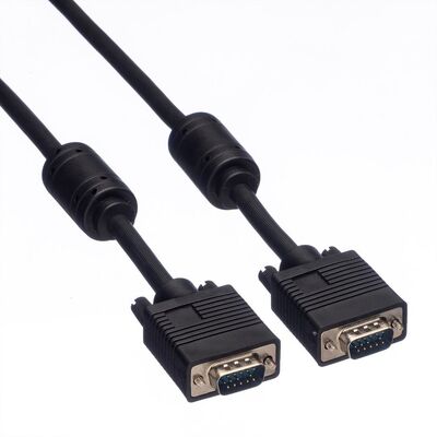 Kábel VGA M/M 3m, prepojovací, tienený, ferrit, čierny